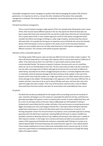 OCR Geography A2 - Fish Sustainablity