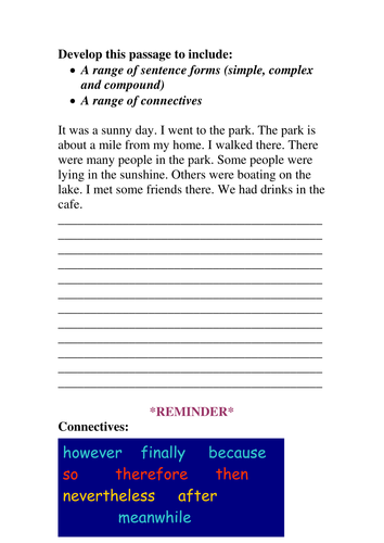 Connectives resources - differentiated and great for an interview lesson!