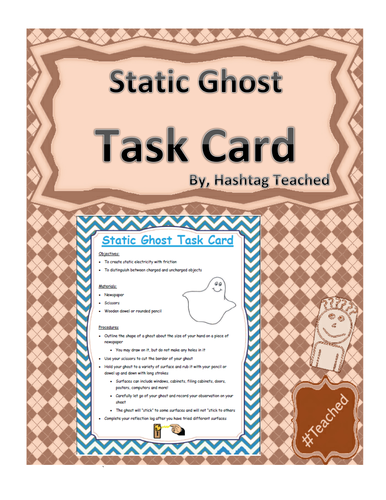 Static Ghost Science Task Card Activity