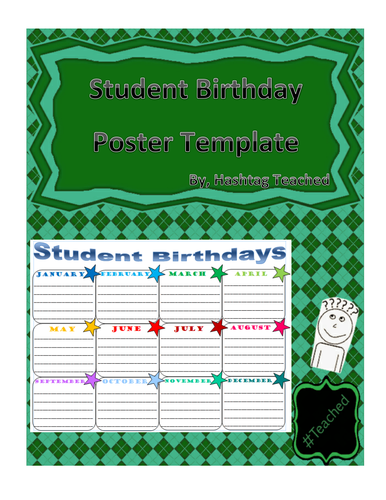Student Birthday Poster Template
