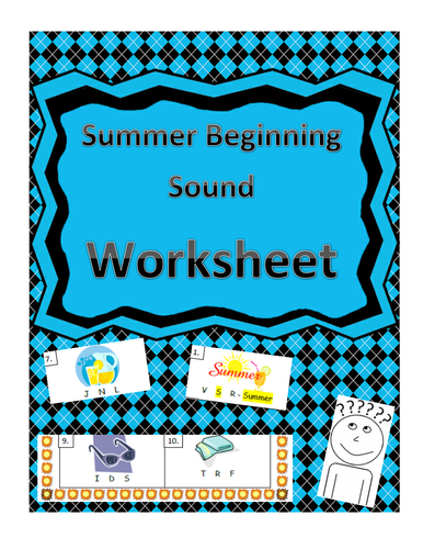 Summer-Themed Beginning Sound Identification Worksheet