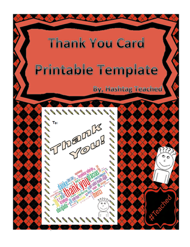 Thank You Card Printable Template