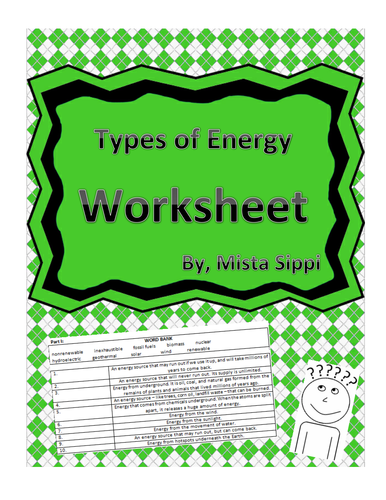 Types of Energy Worksheet