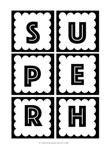 Superhero Super Sentence Display Title and Prompts - Black & Blue Version