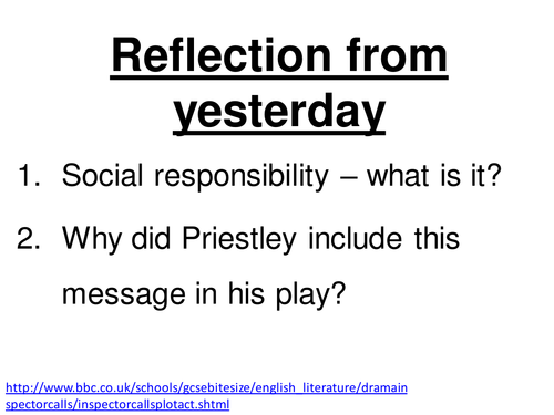 An Inspector Calls - the change in characters