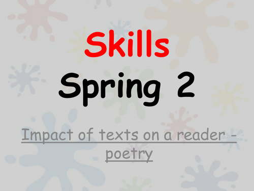 Reading and writing poetry