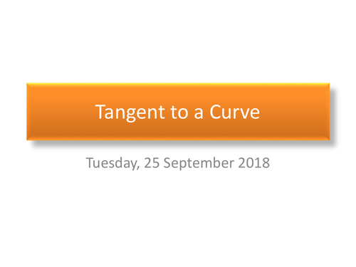 Gradient of a Tangent to a curve