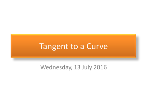 Gradient of a Tangent to a curve