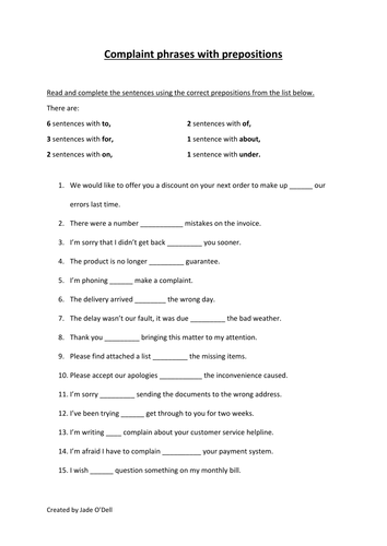 Writing a letter of complaint lesson plan & resources (Functional Skills L1 and L2)