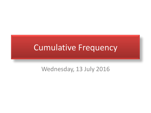 Cumulative Frequency