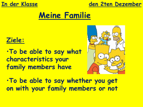 Describing Family - characteristics KS3 German