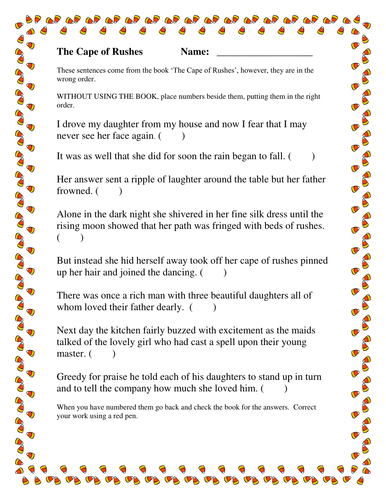The Cape of Rushes sequence task