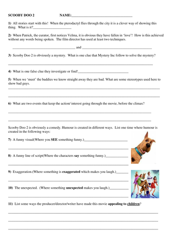 Scooby Doo 2: activity sheet