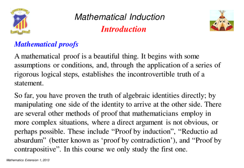 Mathematical induction | Teaching Resources