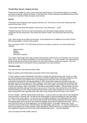 The Red Shoe unit of work