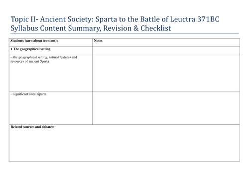 HSC Revision Tools for Ancient History topics