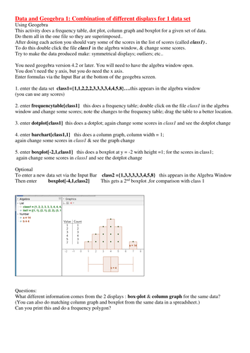 Geogebra Data activities