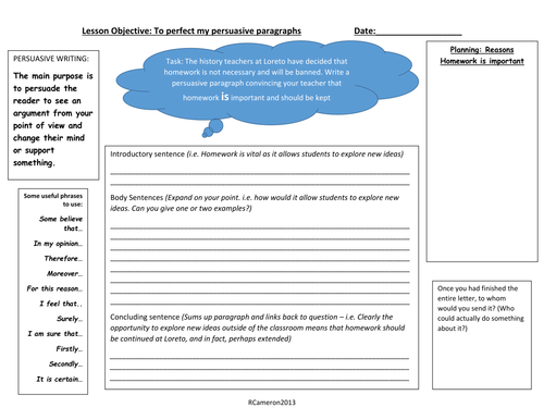 Perfecting Persuasive Paragraphs