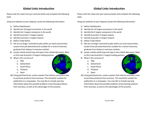 Global Links introduction websearch