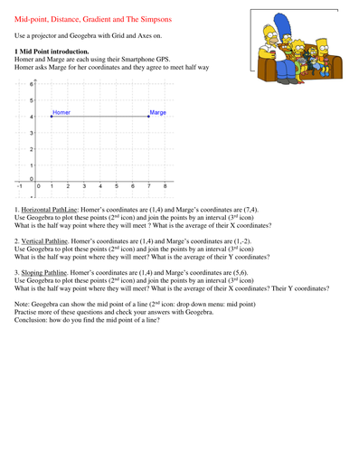 Mid-Point, Distance, Gradient and The Simpsons