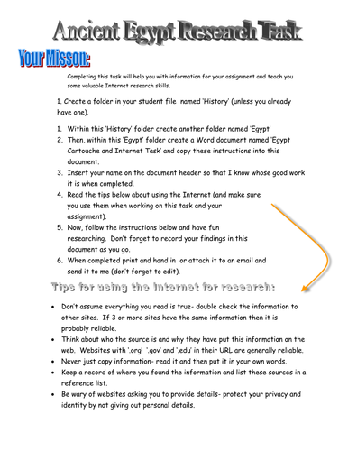 Ancient Egypt Cartouche Activity