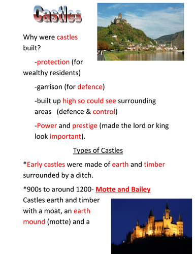 Castle parts and defences