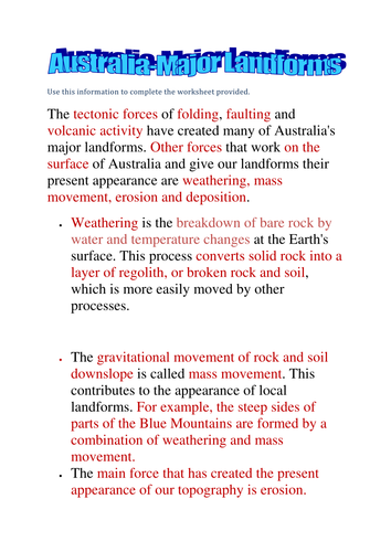 Australia&#39;s Landforms