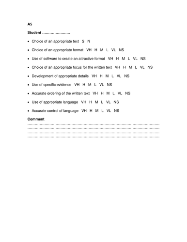 A5 - a wide reading assignment