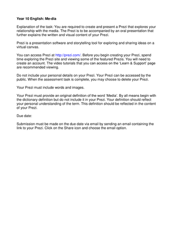 Me-dia: a Prezi presentation about media use