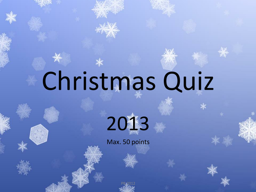 2013 Christmas Quiz