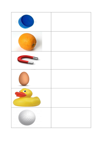 Floating And Sinking Worksheet