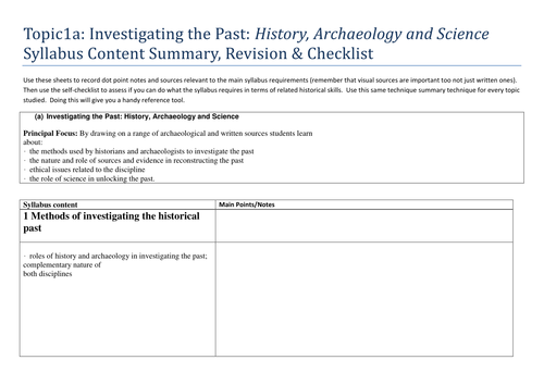 Investigating the Past:History Archaeology Science