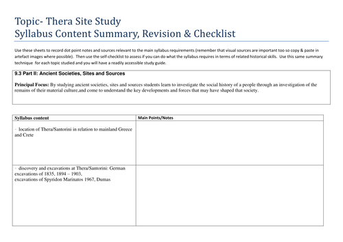Ancient Thera Revision Aid