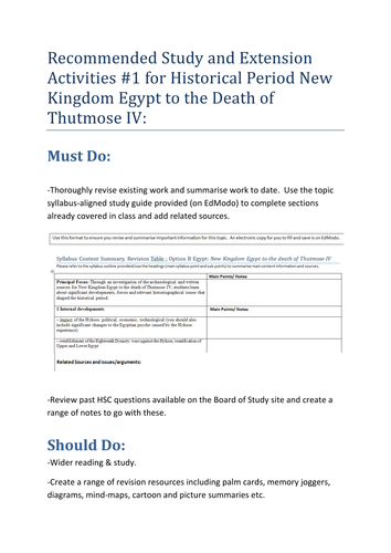New Kingdom Egypt to Thut IV study guide 1