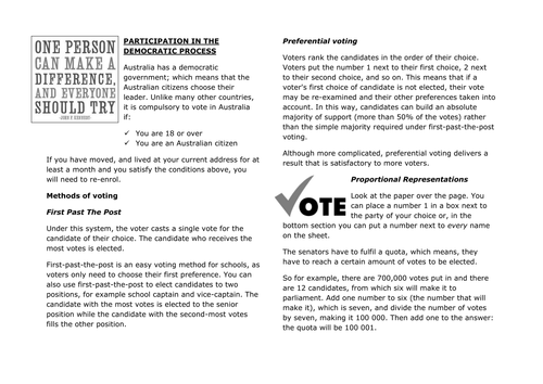 Democratic Process- Voting