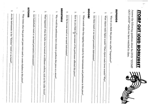 STOMP "OUT LOUD" worksheet