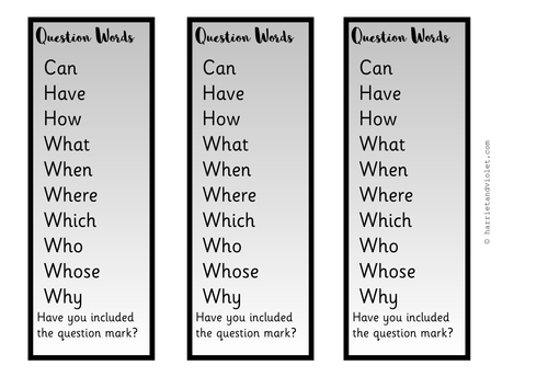 Question Word Book Mark Prompt