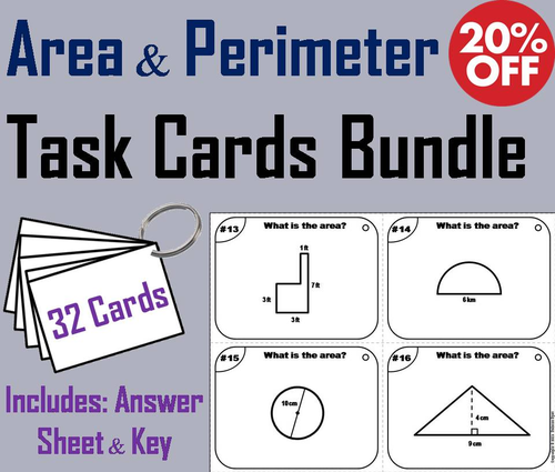 Area and Perimeter Task Cards Bundle