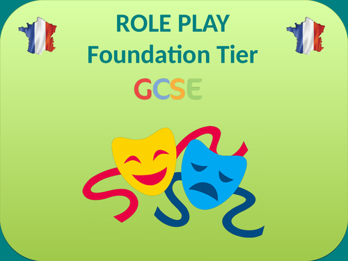 AQA French GCSE - Role-Plays - Foundation Level  / Tier with questions and answers (New) (2016)