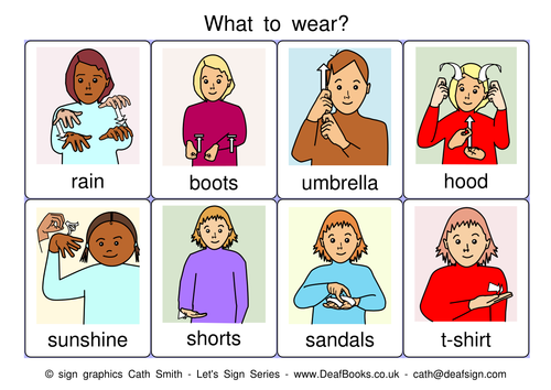 Auslan Sign Language: What to Wear signs