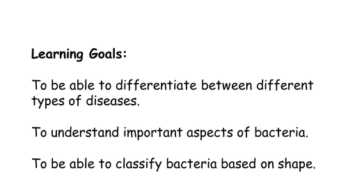 Disease Classification and Bacteria