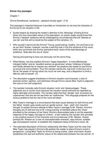 Emma: notes and activities for Volume 1