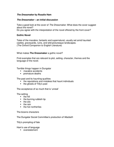 'The Dressmaker' by Rosalie Ham