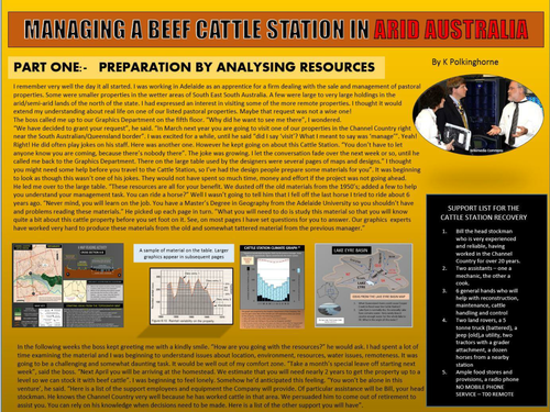 PREPARATIONS BEFORE TAKING UP THE MANAGEMENT OF AN ARID LAND CATTLE STATION
