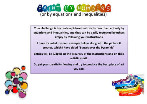 Painting By Numbers (equations and inequalities)