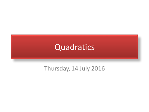 Problems with Quadratics (including Fractions)