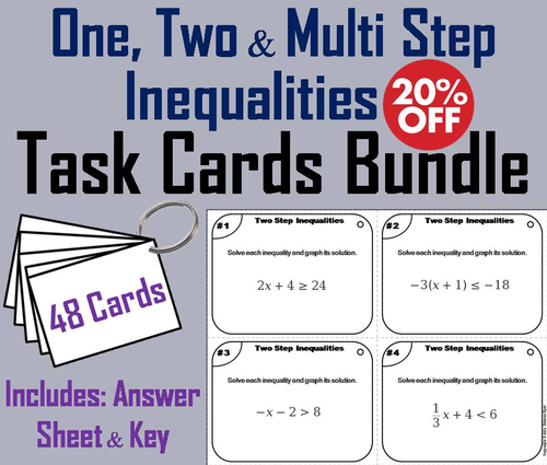Inequalities Task Cards Bundle