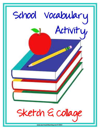 School Vocabulary Activity, Sketch and Collage