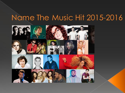 End of Year Quiz - Name The Music Hit 2015-16