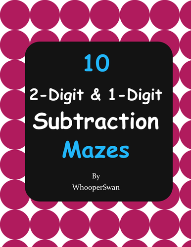 2-Digit and 1-Digit Subtraction Maze